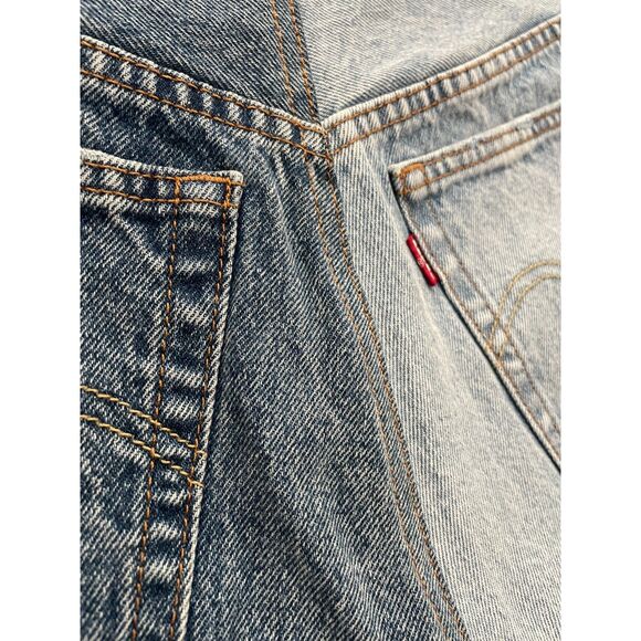~ NEW! 28 Levi's Prem 501 Two-Tone Jean Shorts Cut-Off Light/Med Wash Button Fly - Picture 10 of 15